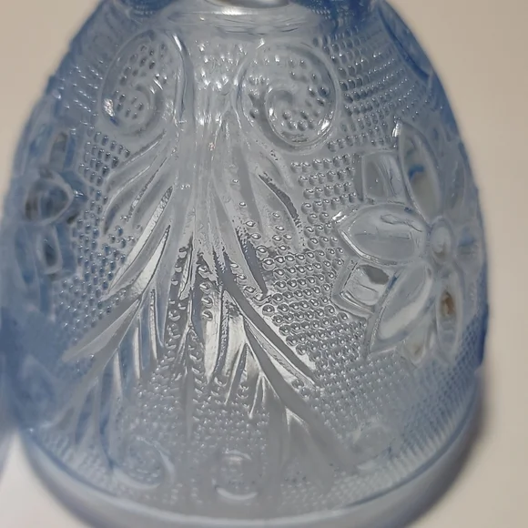 Tiara Blue Chantilly Sandwich Indiana Glass Fairy Lamp Candle Tea Light 2 Piece - Picture 5 of 7